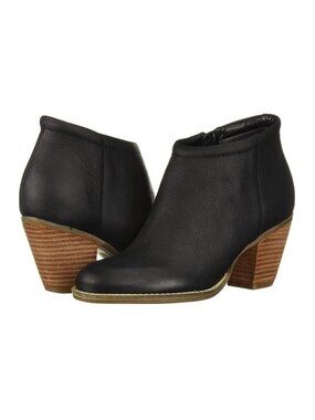 Cole Haan Black Leather Booties Brown Heel Size 7 New In Box